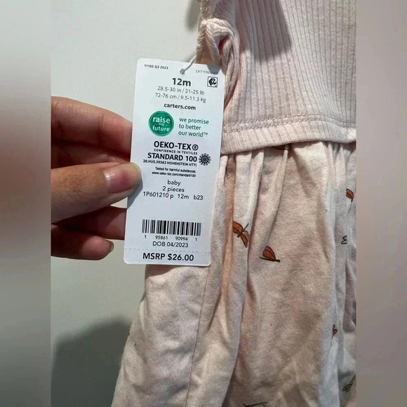 Carter's Baby Girl Pink Dress Size 12M NWT - Picture 3 of 6